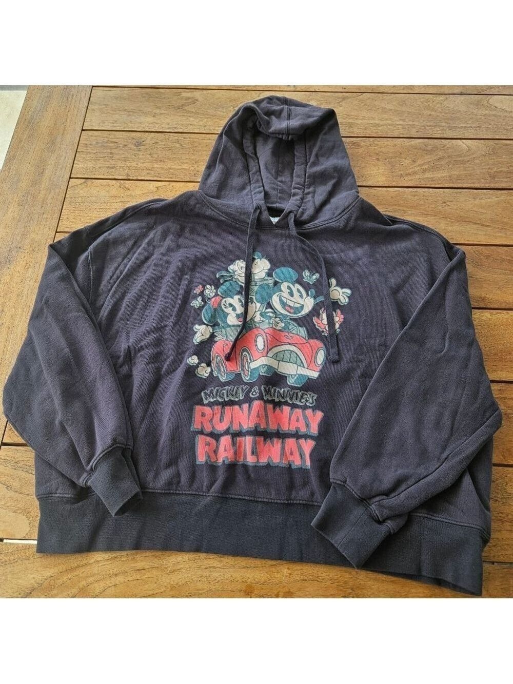 Mickey and Minnie Runaway Railway Cropped Hoodie Size 1X
